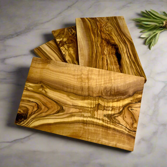 Set olive wood cutting boards rectangular - 25 cm